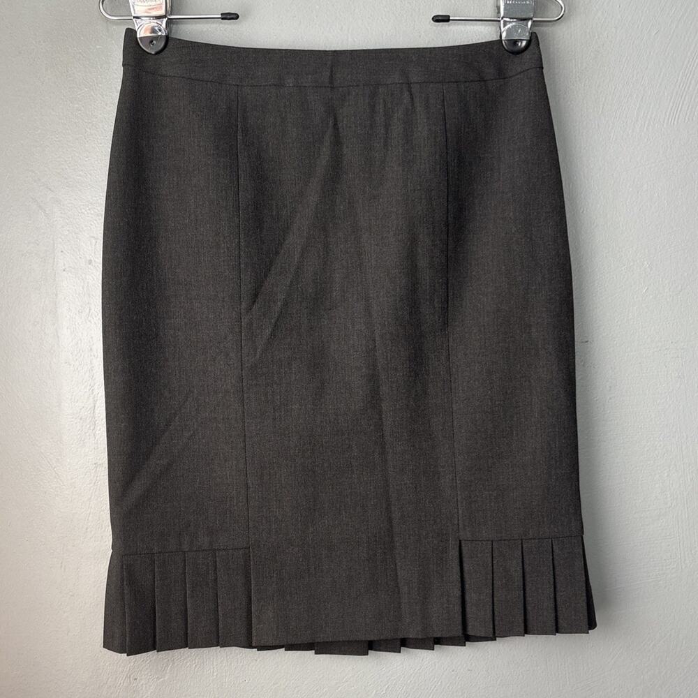 Semantiks Skirt Size 2 Charcoal Wool Career Pleated Ruffle Academia Office Siren